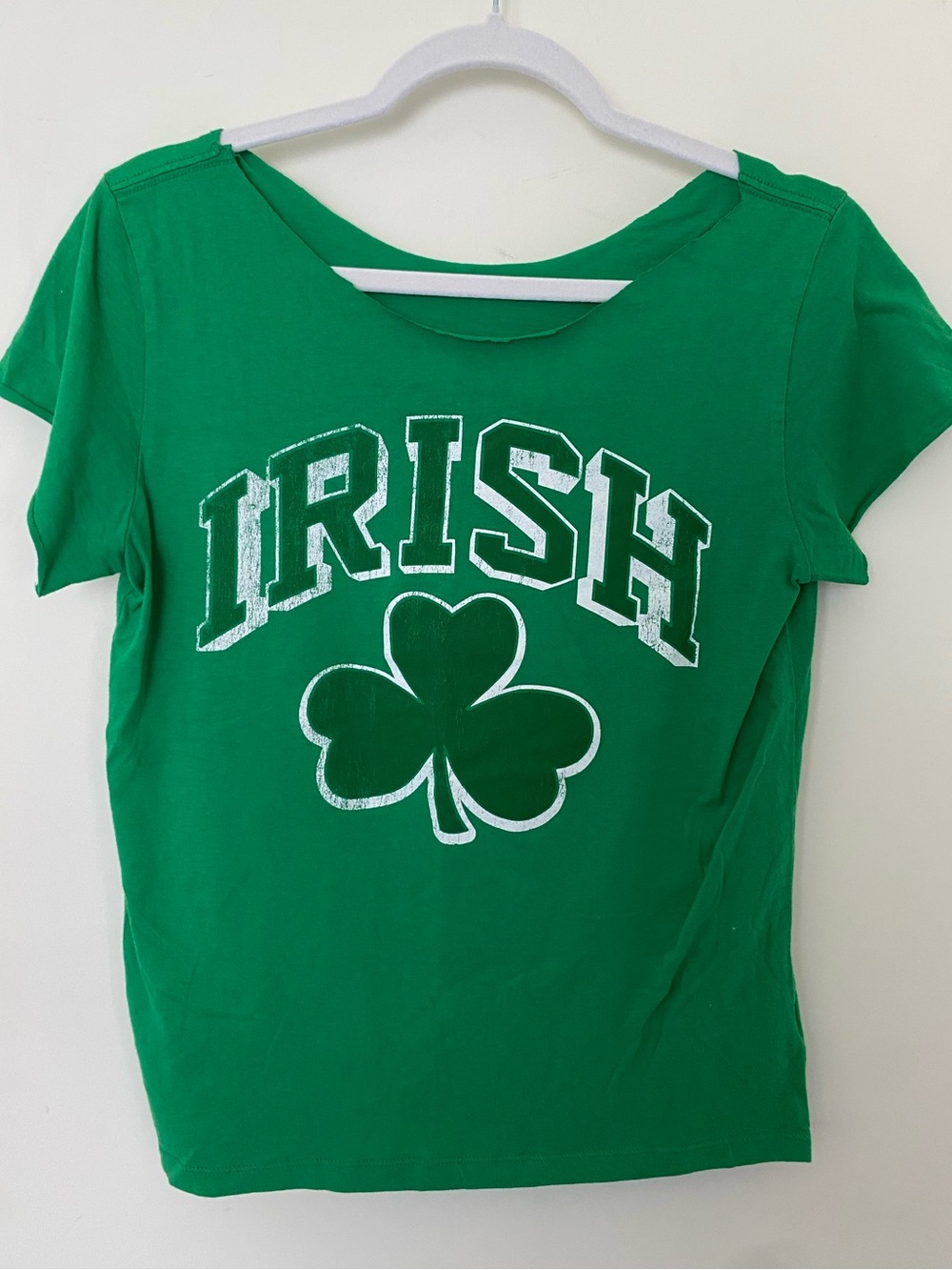 Green Irish Off The Shoulder Top